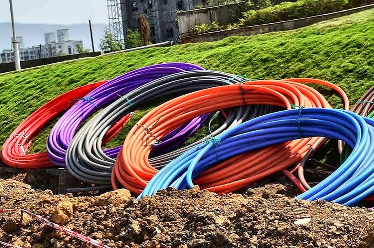 Duct coils ready to lay