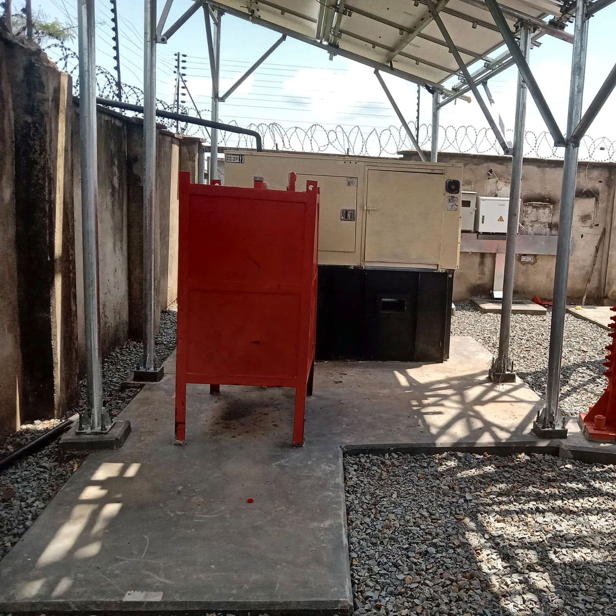 Generator and equipment on a new site